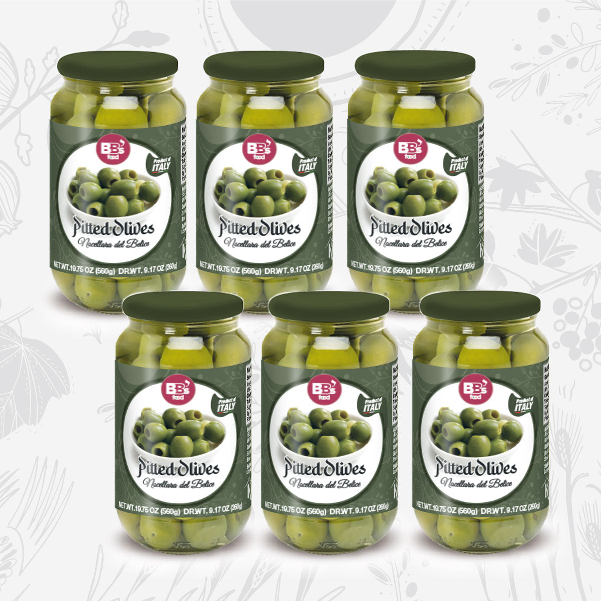 Pitted Olives Nocellara del Belice x6