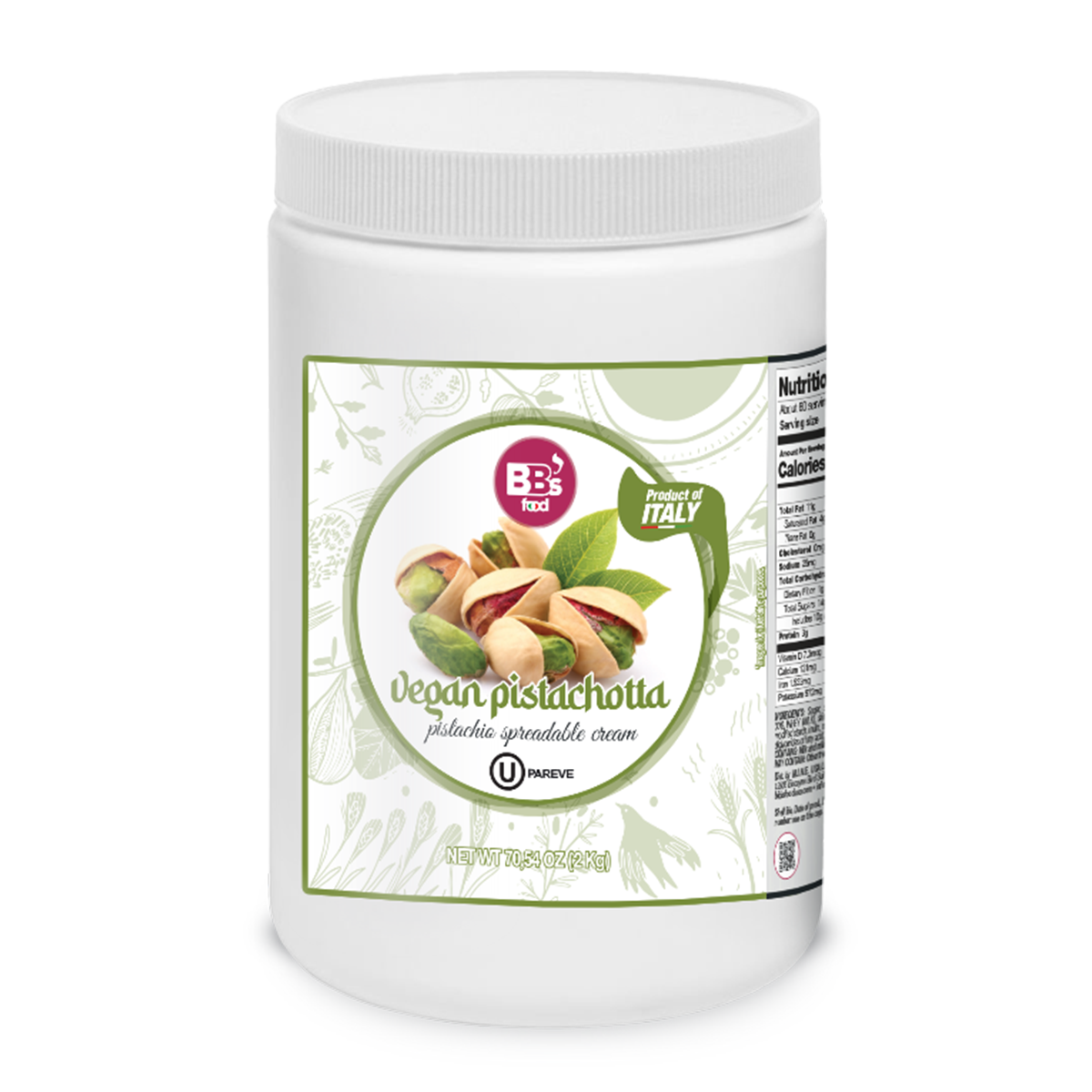 VEGAN PISTACHOTTA  pistachio sweet spreadable cream 2KG