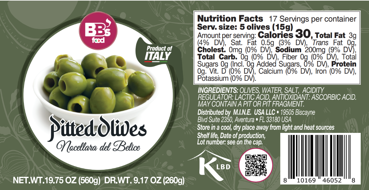 Pitted Olives Nocellara del Belice x6